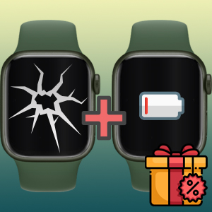 Скидка 15% на замену аккумулятора при замене стекла Apple Watch